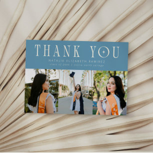 Faire-part Félicitations Moderne Multi Photo Denim Bleu Remer