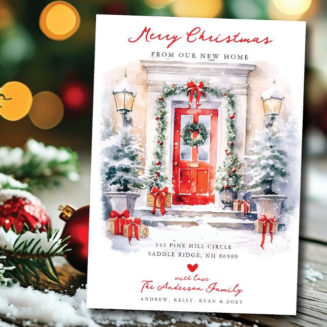 Faire-part Festive Porte Noël Nouvelle maison Déménagement (Créateur téléchargé)