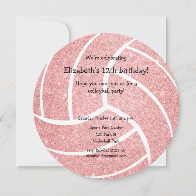 Faire-part fête d'anniversaire de volley-ball (Devant)