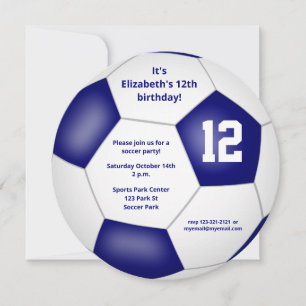 Faire-part fête d'anniversaire sur le thème du football pour