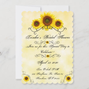Faire-part Fête de la mariée d'invitation de tournesol