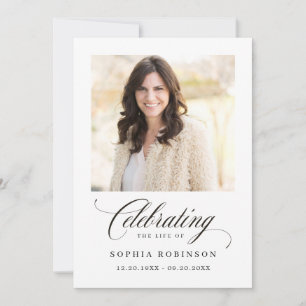 Faire-part Fête de la vie Photo Funeral Prayer Card