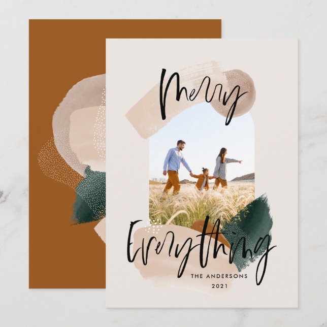 Faire-part Fête de Noël de la rouille abstraite moderne (Devant / Derrière)