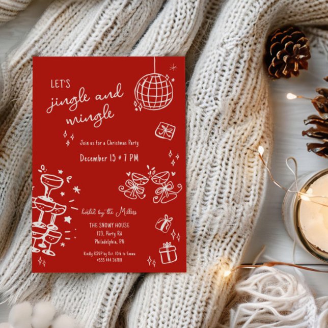 Faire-part fête de Noël fantaisiste jingle et se mêle (Créateur téléchargé)