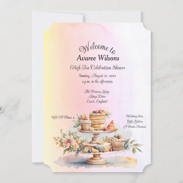 Faire-part Fête des mariées de fête du thé (Devant)