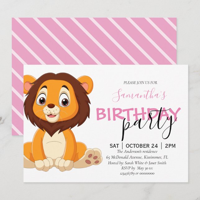 Faire-part fête du 1er anniversaire de la petite fille ! (Devant / Derrière)