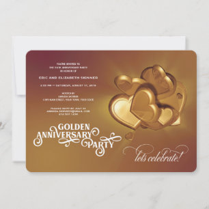 Faire-part Fête du 50e anniversaire de mariage (Version 2)