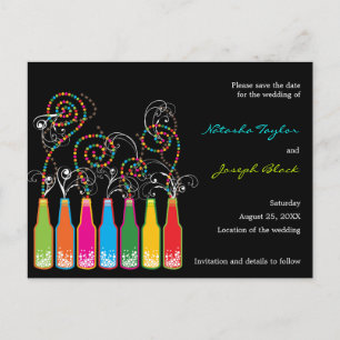 Faire-part Fêtes Bubbly ! Enregistrer la date Carte postale p