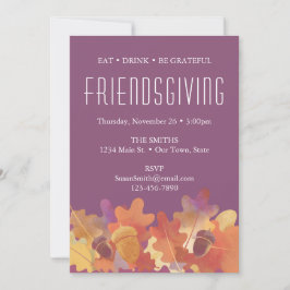 Faire-part Feuilles de chêne et Thanksgiving d'Acorn en viole