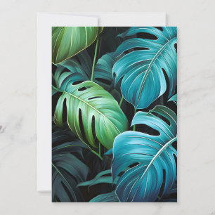 Faire-part Feuilles de Monstera Botanique Feuillage Jungle Tr