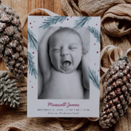 Faire-part Feuilles de pin de vacances et baies Multi Photo N