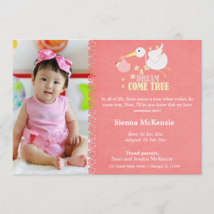 Faire-part fille adoption