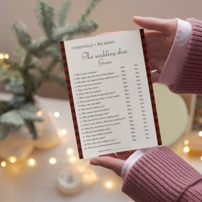 Faire-part Flannel & friz mariage jeu de chaussures jeu de ba (Créateur téléchargé)