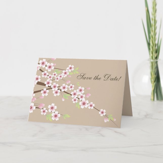 Faire-part Fleur de crème et de cerise Enregistrer la date (Devant)