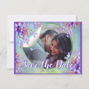 Faire-part Fleur de Ne m'oubliez pas lilas Dates de sauvegard