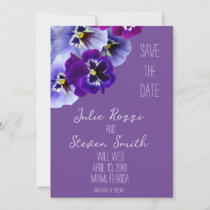 Faire-part Fleur de Pensée Violette pour Sauvegard