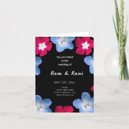 Faire-part Fleur noire et rose