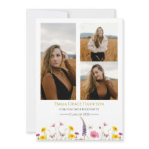 Faire-part fleur sauvage avec photos