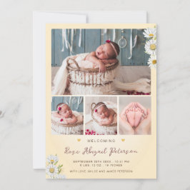 Faire-part Fleur sauvage de marguerite accueil nouveau-né béb