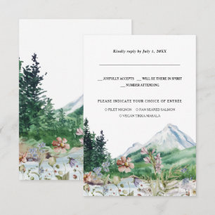 Faire-part Fleur sauvage de montagne rustique   Mariage RSVP