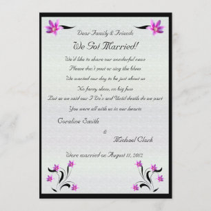 Faire-part Fleurs Clematis sur Stoney Path Elopement 2