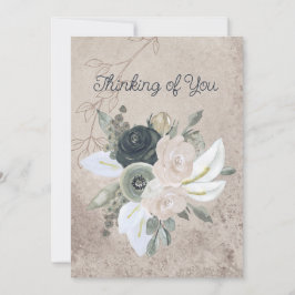 Faire-part Fleurs d'aquarelle de couleur verte et crème