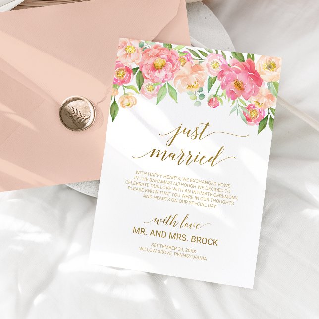 Faire-part Fleurs de tourbe rose et de tourbe rose Mariage (Créateur téléchargé)