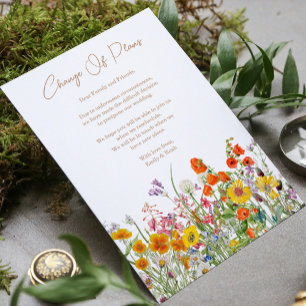 Faire-part Fleurs Sauvages Changement De Plans Report De Mari