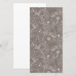 Faire-part Fleurs tropicales et feuilles de palmiers.