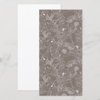 Faire-part Fleurs tropicales et feuilles de palmiers.