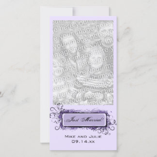 Faire-part Floral Abstrait Violet Juste Marié