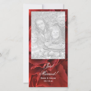 Faire-part Floral Carnation Rouge vient de se marier Mariage