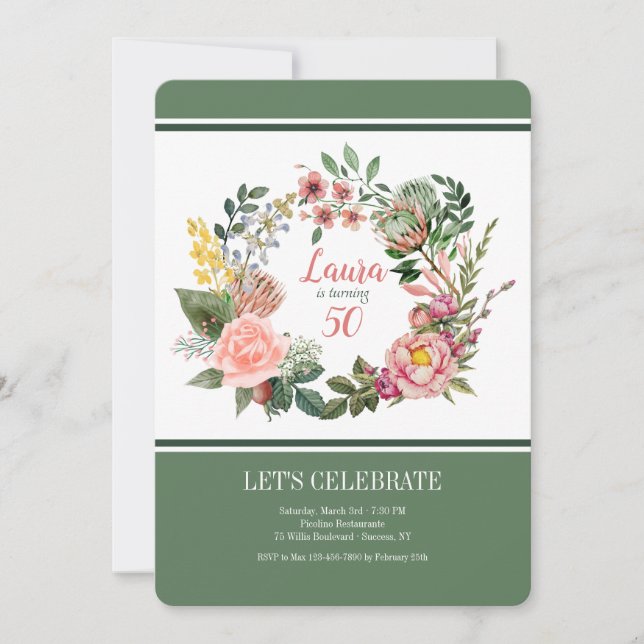 Faire-part floral de couronne victorienne (Devant)