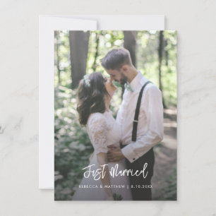 Faire-part Floral Violet Juste Marié Mariage Couple Photo