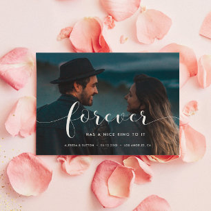 Faire-part Forever a une belle bague à elle photo mariage