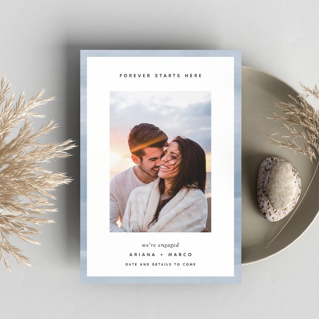 Faire-part Forever commence ici | Fiançailles photo (Créateur téléchargé)