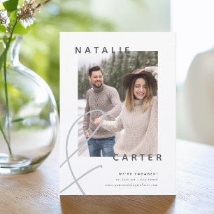 Faire-part Forever joint   Fiançailles photo moderne