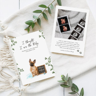 Faire-part French Bulldog Dog Pregnancy Announcement