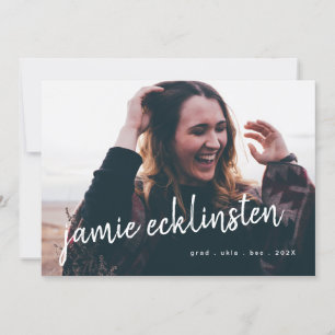 Faire-part Fresque et Gras Script Grad Noms Deux Photo