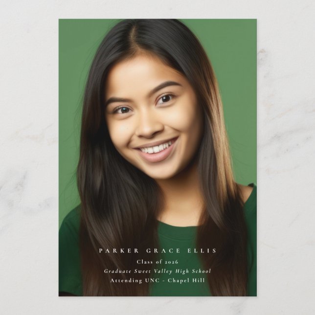 Faire-part Full Bleed Modern 2 Photo Graduation Announcement (Devant)