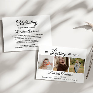 Faire-part Funérailles de collection de photos moderne 3