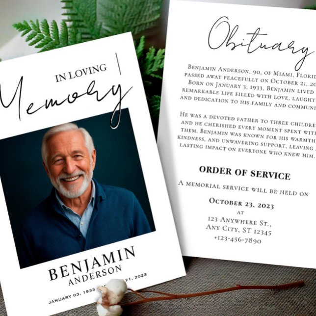 Faire-part Funéraire Dans La Mamory Amoureuse (Funeral Announcement Photo In Loving Mamory)