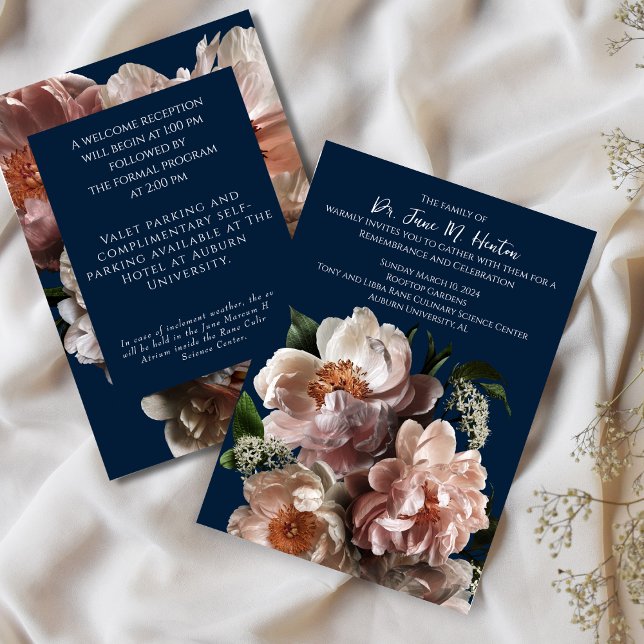 Faire-part funéraire floral de la Marine 011124C (Créateur téléchargé)