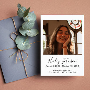 Faire-part funéraire minimaliste