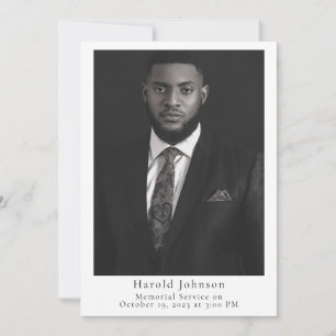 Faire-part funéraire photo simple