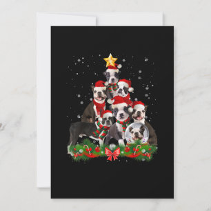 Faire-part Funny Boston Terrier Chien cadeau de Noël Arbre