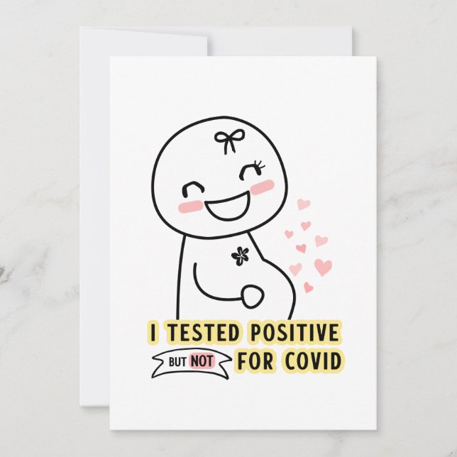 Faire-part FunnyJ'ai testé une grossesse positive (Devant)