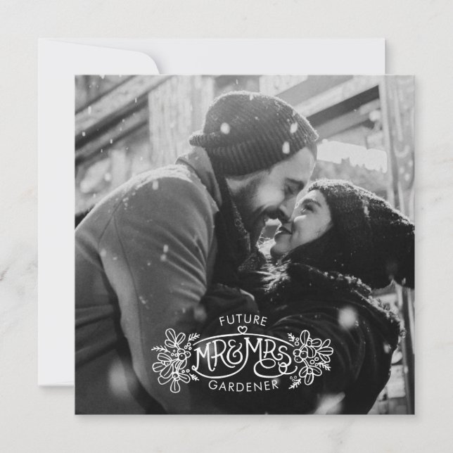 Faire-part Futur M. & Mme fiançailles d'hiver mistletoe (Devant)