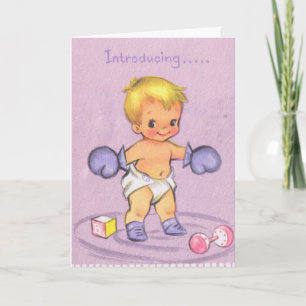 Faire-part Gants Vintages pour bébés/Faire-part de boxe