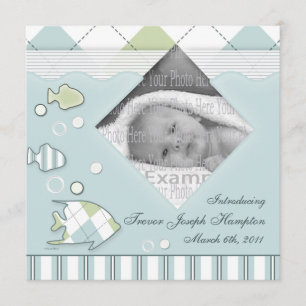 Faire-part Garçon tropical d'Annoucement de bébé de poissons